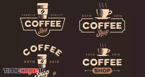 Vintage Retro Coffee Shop Logo Design Collection