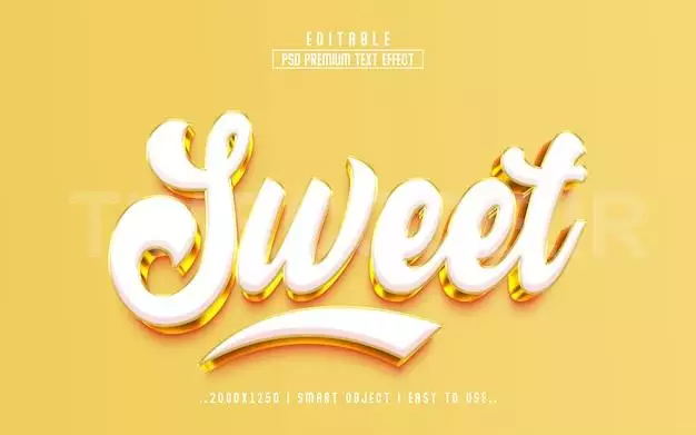 Sweet 3d Premium Editable Text Effect Style Template