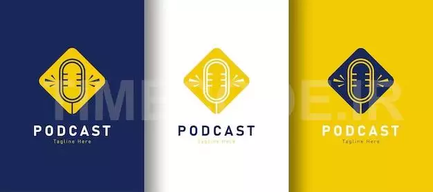 Detailed Podcast Logo On Different Colored Background
