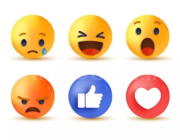 3d Social Media Reaction - Collection Of Emoji Reactions