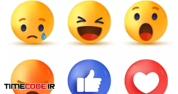 3d Social Media Reaction - Collection Of Emoji Reactions