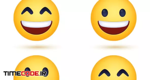Grinning Beaming Emoji Face With Smiling Eyes Or Happy Smile Emoticons Showing Teeth