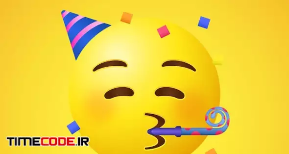 Party Emoji Face Or Emoticon With With Party Horn And Hat
