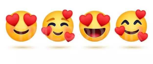 Loving Emoji With Hearts Or Happy Smiling Emoticons Face With Heart Eyes
