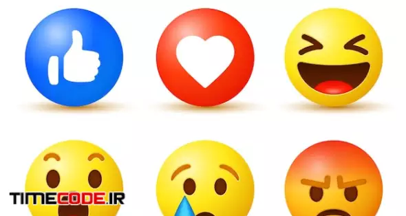 Facebook Emoji Reactions With Notification Icons Like Love Modern Buttons