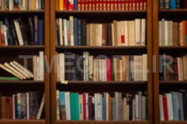 Wooden Cabinet With Books. Education And Literature. Blurred.