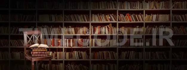 A Chair With Books On The Background Of Bookshelves, Library Background