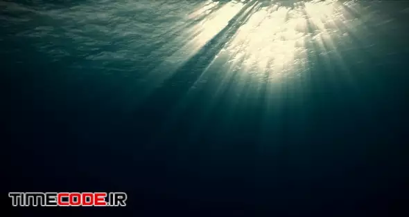 Underwater ocean waves vibrate and flow with rays of light 00:14