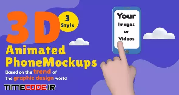 3D Phone Mockups Pack For Animated Presentation