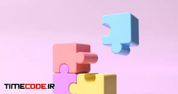 3d Jigsaw Puzzle Pieces On Pink Background. Problem-solving, Business Concept. 3d Illustration