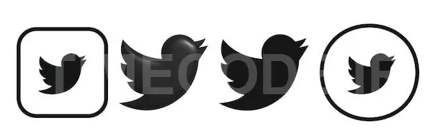 Twitter Logo. Twitter 3d Logo. Twitter Icon Set. Twitter Black 3d Icon.