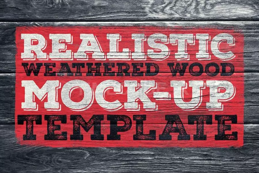 Realistic Weathered Wood Mock-Up