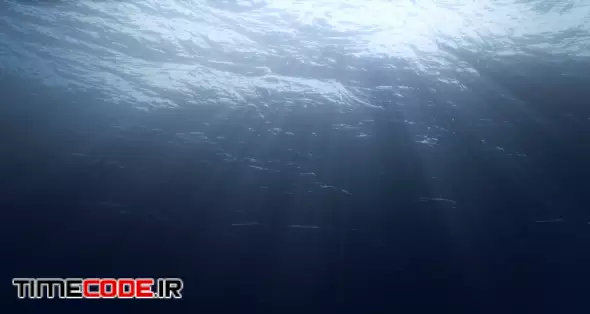 High quality seamless animation of ocean waves from underwater with Sun rays shining through. 00:13