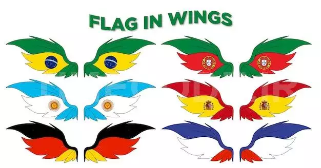 Latin America And Europe Country Flag Wings