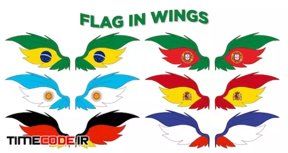 Latin America And Europe Country Flag Wings