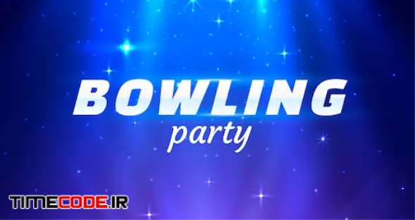 Bowling Party Club Poster With The Bright Background. Vector Illustration
