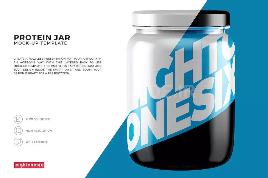 Protein Jar Mock-Up Template