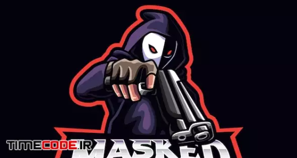 Masked Shooter Mascot Logo