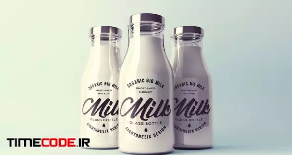 Realistic Milk Bottle Mock-Up Pack