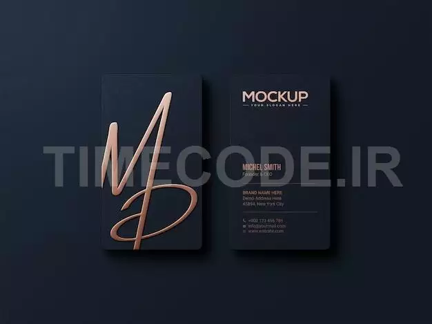 Elegant Gold Foil Logo Mockup On Dark Business Card
