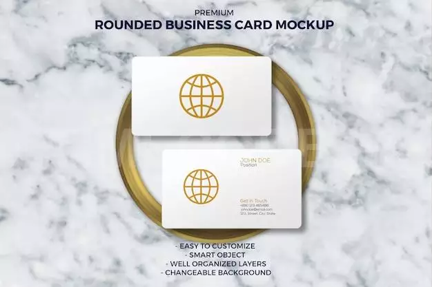Rounded Luxury Business Card Mockup