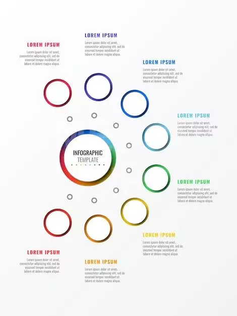 Eight Steps Design Layout Infographic Template With Round 3d Realistic Elements Process Diagram