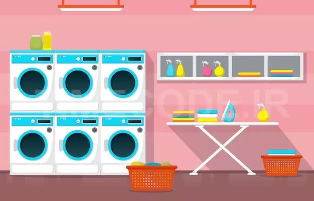 Clean Laundromat Washing Machine Laundry Tools Modern Interior