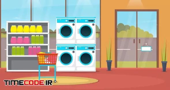 Clean Laundromat Washing Machine Laundry Tools Modern Interior