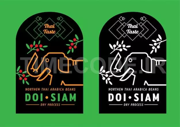Thai Taste Mountain Coffee Label Design