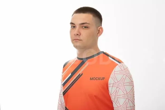 Man Dressed In Soccer Mock-up Kit