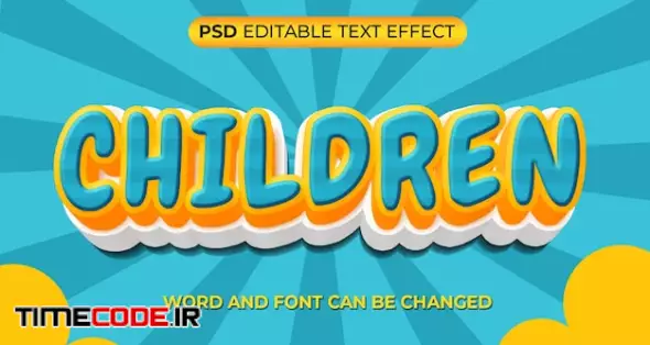 Children Text Effect 3d Psd