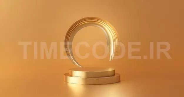 Abstract Gold Podium Empty Pedestal Background Stage Of 3d Studio Presentation Mockup Scene Or Luxury Golden Product Platform Template Display And Minimal Shiny Show Stand On Premium Banner Backdrop