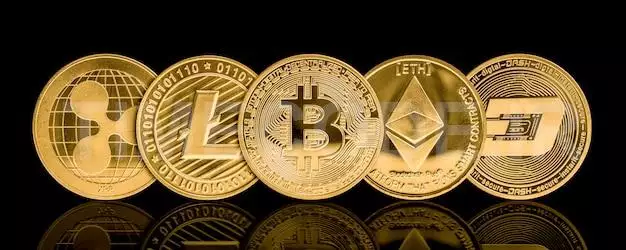 Golden Cryptocurrency Coin