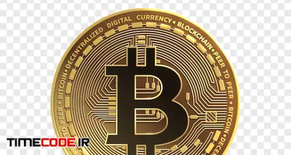 Bitcoin. Golden Cryptocurrency Coin. Electronics Finance Money Symbol.