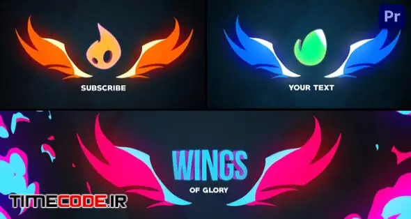 Fire Wings Cartoon Logo Reveal Animations [Premiere Pro]