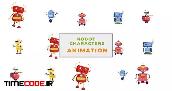 Robot Characters Explainer Animation Scene