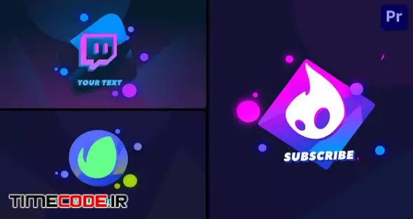 2D Cartoon Neon Logo Animations [Premiere Pro]