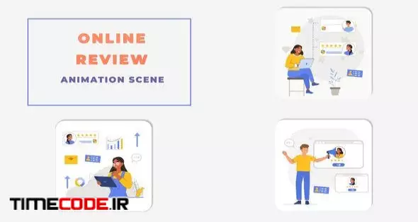 Customers Online Review Animation Scene