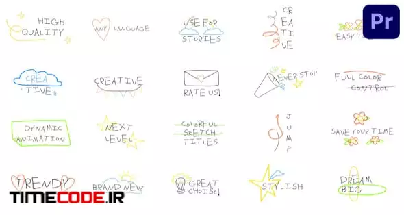 Colorful Sketch Titles | Premiere Pro MOGRT