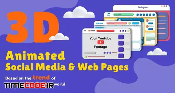 3D Animated Social Media And Web Pages Pack|Animated Presentation