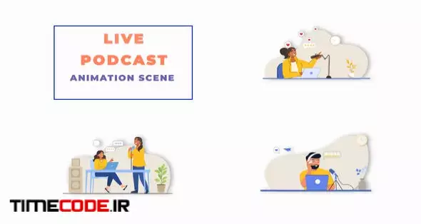 Live Podcast Concept Animation Scene