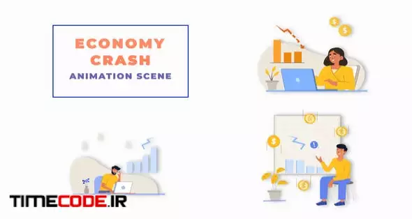 Economy Decrease Concept Animation Scene