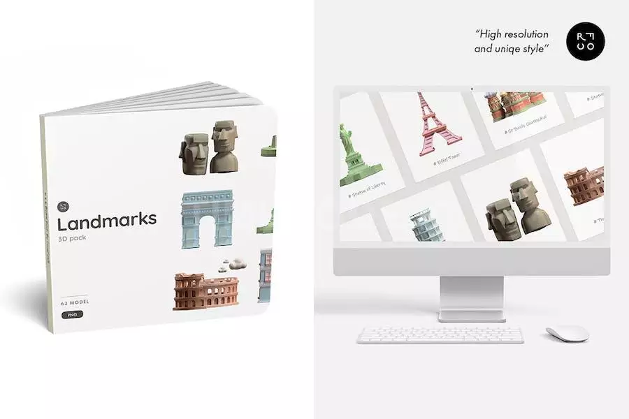 Famous Landmarks 3D Illustration Pack