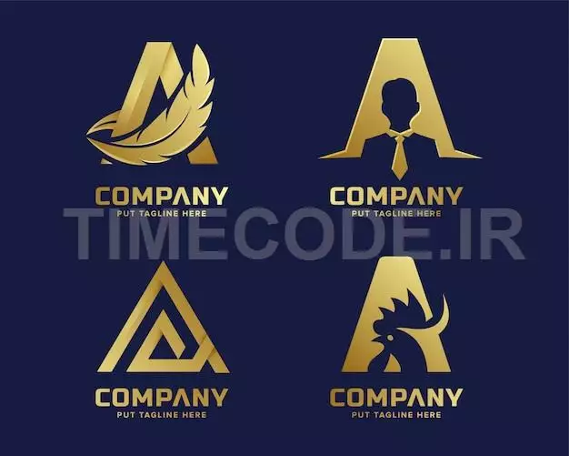 Premium Gold Letter A Logo For Company