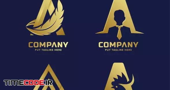 Premium Gold Letter A Logo For Company