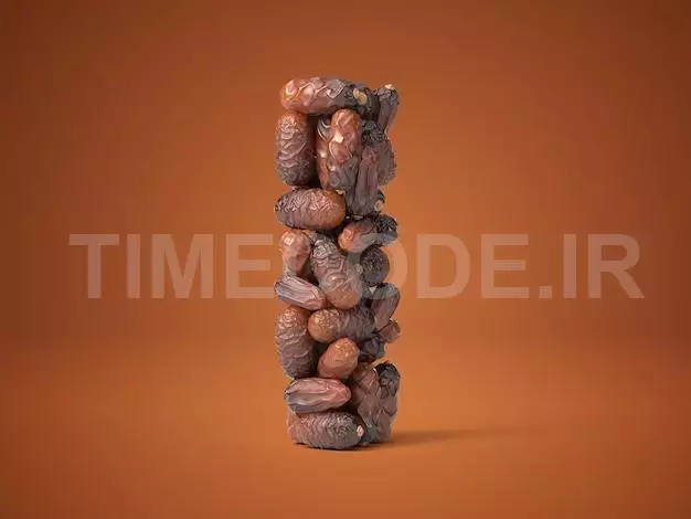 Letter I Shaped Date Palm Fruits, 3d Illustration, Suitable For Fasting, Ramadan, Islam And Iftar Themes And Typography Usage.
