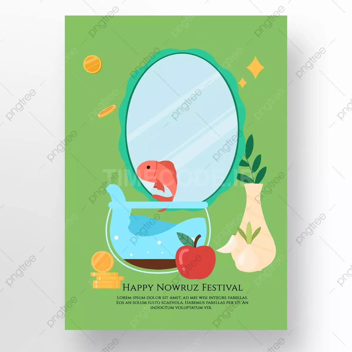 Festive Fruit Goldfish Persian New Year Nauroz Festival Template Download on Pngtree