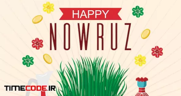 Hand-drawn Happy Nowruz Illustration With Sprouts