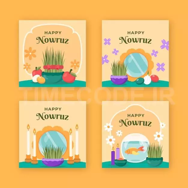 Flat Happy Nowruz Instagram Posts Collection