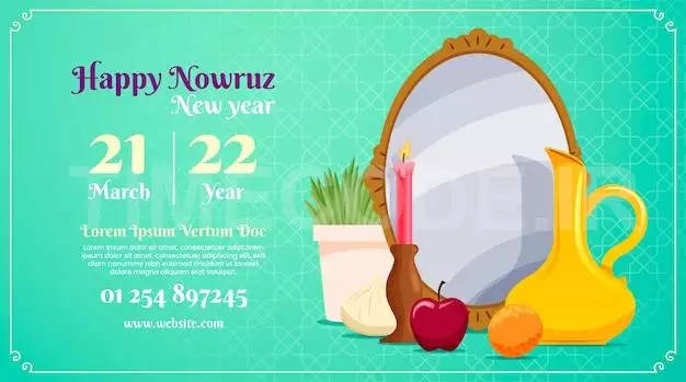 Flat Happy Nowruz Horizontal Banner